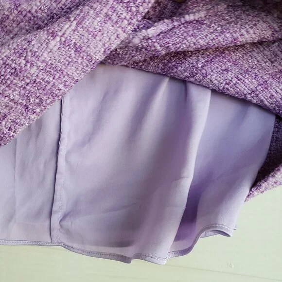 Alice and Olivia lavender tweed mini skirt fully lined - Picture 5 of 9
